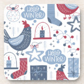 グレークリスマスハローウィンタープラスティックコースター コースター (正面)