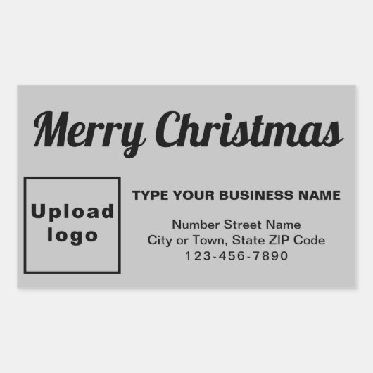 グレークリスマスビジネスの長方形の形状シール 長方形シール (正面)