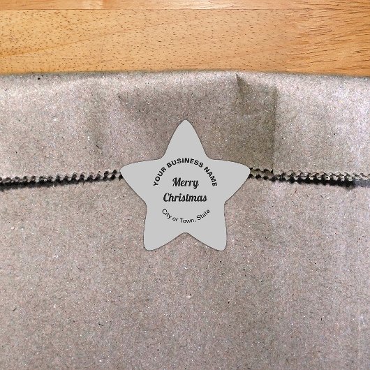 グレークリスマスビジネススターの形状ステッカー 星シール