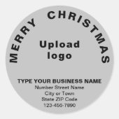 グレークリスマスビジネス丸型シール ラウンドシール (正面)