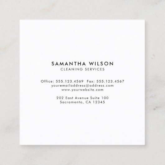 グレークリーニングサービス スクエア名刺 (裏面)