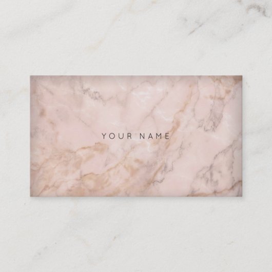 グレークリーミーピンクセピア金ゴールドグレイ大理石 名刺 (正面)