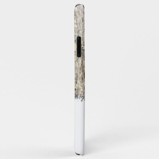 グレークリームと白い素朴な木フェイクに名前を追加 Case-Mate iPhoneケース (裏面/右)