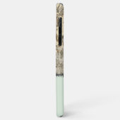 グレークリームと緑の素朴フェイクな木材の名前を追加 Case-Mate iPhoneケース (裏面/左)