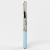 グレークリームと青い素朴な木フェイクに名前を追加 Case-Mate iPhoneケース (裏面/右)