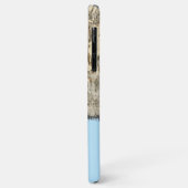 グレークリームと青い素朴な木フェイクに名前を追加 Case-Mate iPhoneケース (裏面/左)