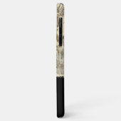 グレークリームと黒い素朴な木フェイクに名前を追加 Case-Mate iPhoneケース (裏面/左)