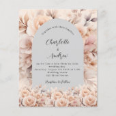 グレークリームフローラアーチ結婚式招待状 (正面)