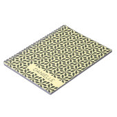 グレークリーム幾何学デザイン ノートブック (左側)