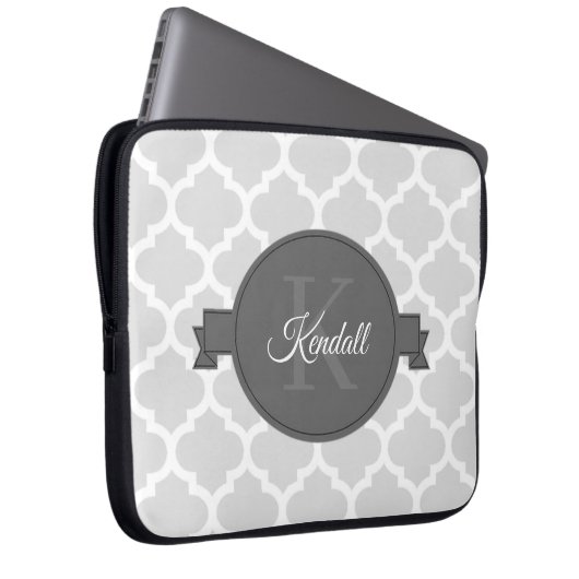 グレークローバーパーソナライズされたラップトップスリーブ ラップトップスリーブ (正面右)