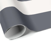 グレークールと白のオーニングストライプ窓 ラッピングペーパー (ロールコーナー)