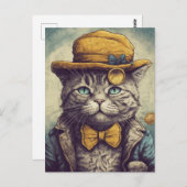 グレークールの猫はがき ポストカード (正面/裏面)