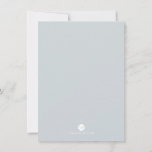 グレークールウォーター色花模様ツインズバプテスマ 招待状 (裏面)