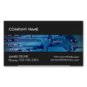 グレークールブルー回路コンピュータの修復 マグネット名刺 (正面)