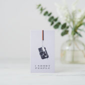 グレークールモダンプロフェッショナル写真撮影カメラ 名刺 (スタンド正面)