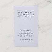 グレークールモダンプロフェッショナル写真撮影カメラ 名刺 (裏面)