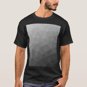 グレーグラディエントのジオメトリメッシュパターン Tシャツ