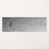 グレーグラディエント幾何メッシュパターンモノグラム ヨガマット (正面(横))