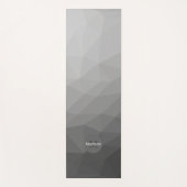 グレーグラディエント幾何メッシュパターンモノグラム ヨガマット (正面)