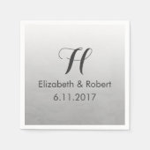 グレーグラデーションの水色 スタンダードカクテルナプキン (正面)