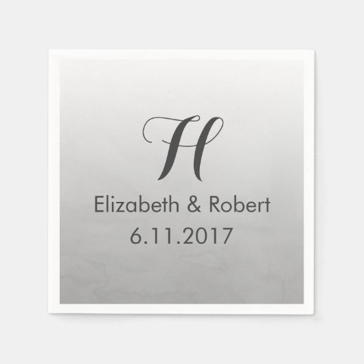 グレーグラデーションの水色 スタンダードカクテルナプキン (正面)