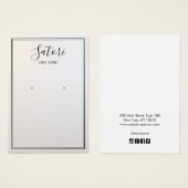 グレーグラデーションシグネチャーフォントイヤリングディスプレイ (正面&裏面)