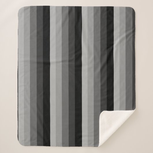 グレーグラデーションストライプトーン シェルパブランケット (正面)
