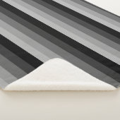 グレーグラデーションストライプトーン シェルパブランケット (3/4)