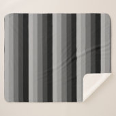 グレーグラデーションストライプトーン シェルパブランケット (正面(横))