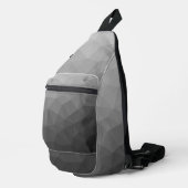 グレーグラデーション幾何学メッシュパターン スリングバッグ (右コーナー)