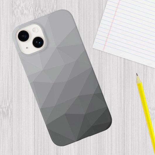 グレーグラデーション幾何学メッシュパターン Case-Mate iPhoneケース