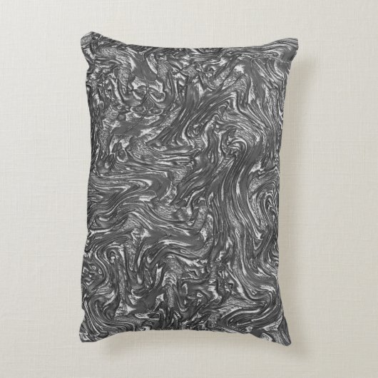 グレーグラファイトの湾曲した粗いテクスチャ アクセントクッション (裏面(縦))