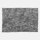 グレーグラファイトの湾曲した粗いテクスチャ キッチンタオル (横)
