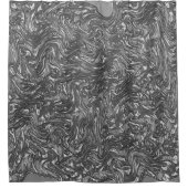 グレーグラファイトの湾曲した粗いテクスチャ シャワーカーテン (正面)