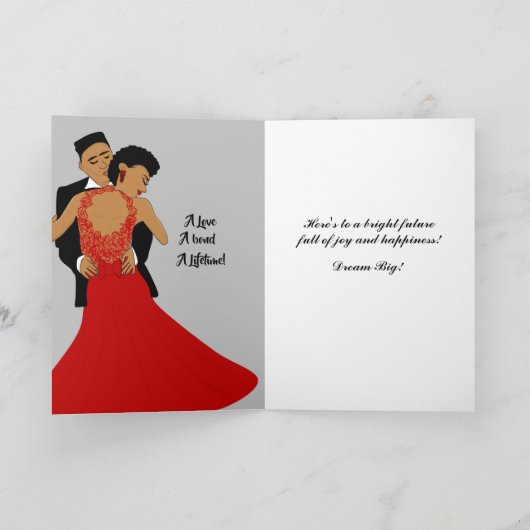 グレーグラモールブライド&グルーマー社交ダンスおめでとう カード (内部)