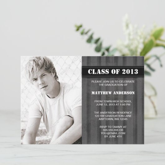 グレーグランジのフォト卒業発表 招待状 (スタンド正面)