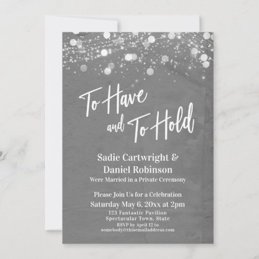 グレーグランジを保持するライト 招待状 (正面)