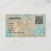 グレーグランジヴィンテージカスタムQRコード 名刺 (裏面)