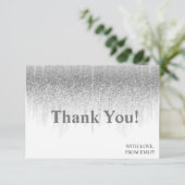 グレーグリッターグラデーションシック感謝していユー サンキューカード (スタンド正面)