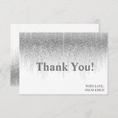 グレーグリッターグラデーションシック感謝していユー サンキューカード (正面/裏面)