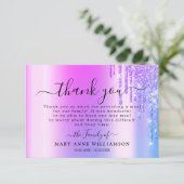 グレーグリッタースパークリー葬儀フードサンキューカード サンキューカード (スタンド正面)