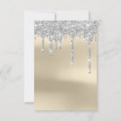グレーグリッタードリップスシルバーアイボリーブライダルスウィート16th 招待状 (裏面)