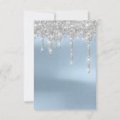 グレーグリッタードリップスシルバーブルーブライダルスウィート16th 招待状 (裏面)