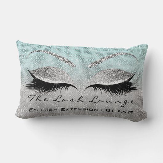 グレーグリッターメイクアップラッシュズ美しいアクア ランバークッション (裏面)