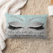 グレーグリッターメイクアップラッシュズ美しいアクア ランバークッション (ブランケット)