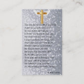 グレーグリッター葬儀記念祈りの言葉フォトカード 名刺 (裏面)