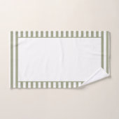 グレーグリーンとホワイトストライプ バスタオルセット (ハンドタオル)