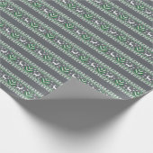 グレーグリーンとホワイトフェア島クリスマス ラッピングペーパー (角)