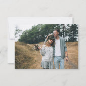 グレーグリーンの葉の結婚式 Save The Date カード (裏面)