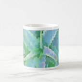 グレーグリーンアロエ絵画抽象芸術 コーヒーマグカップ (中央)